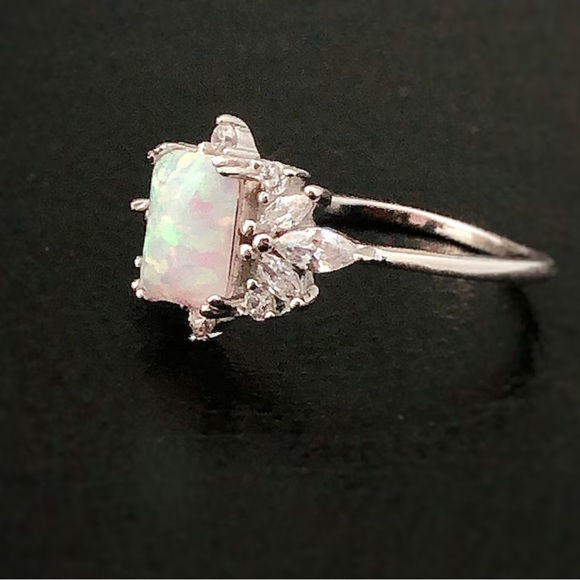 S925 Sterling Silver Fire Opal Ring. New. - Picture 3 of 13